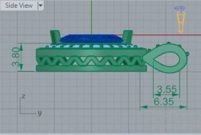 Marquise Shape Pendant 228 3D print model_6