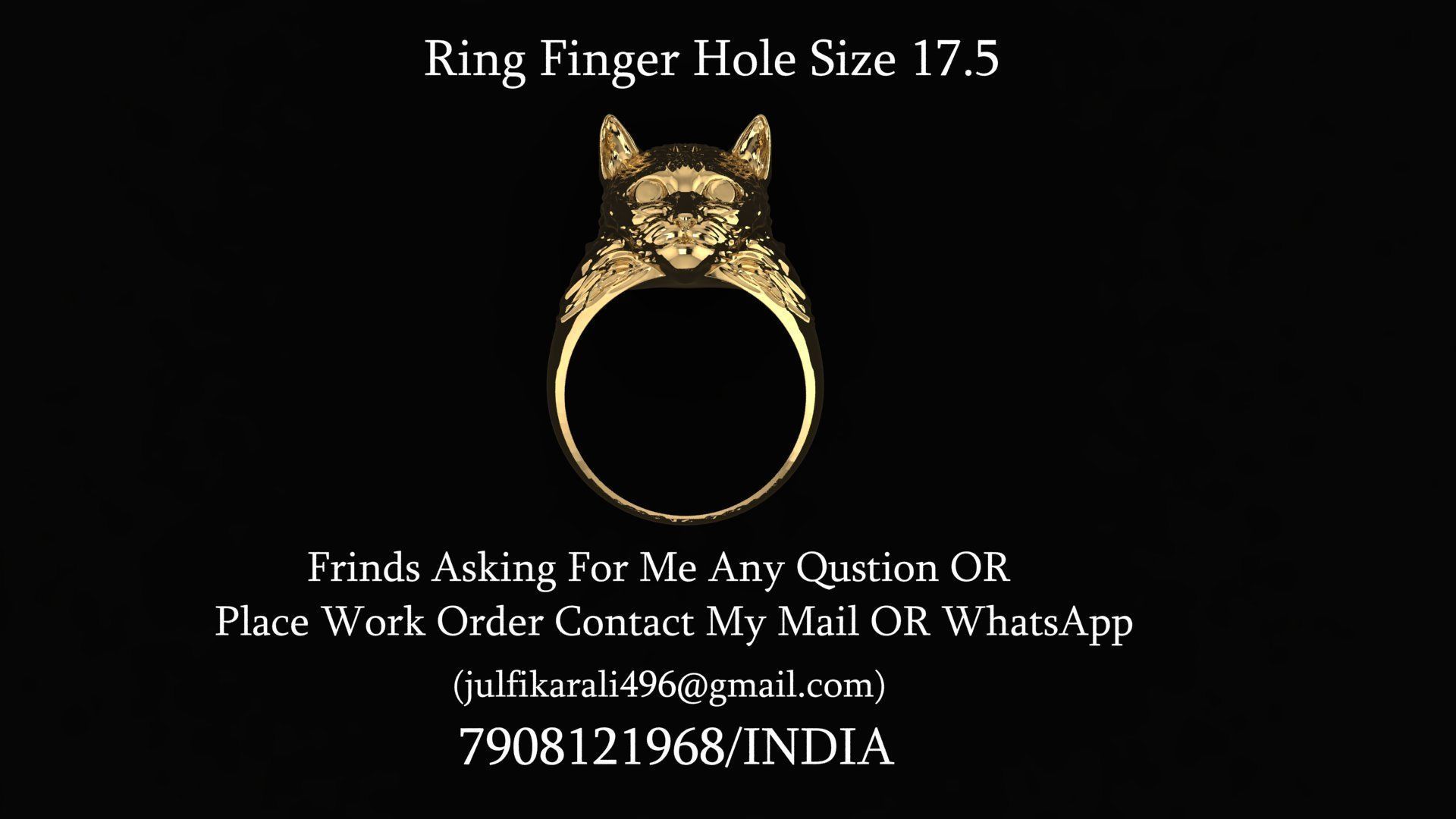 High Detailed Cat Ring 3D Print Model 3D print model_2