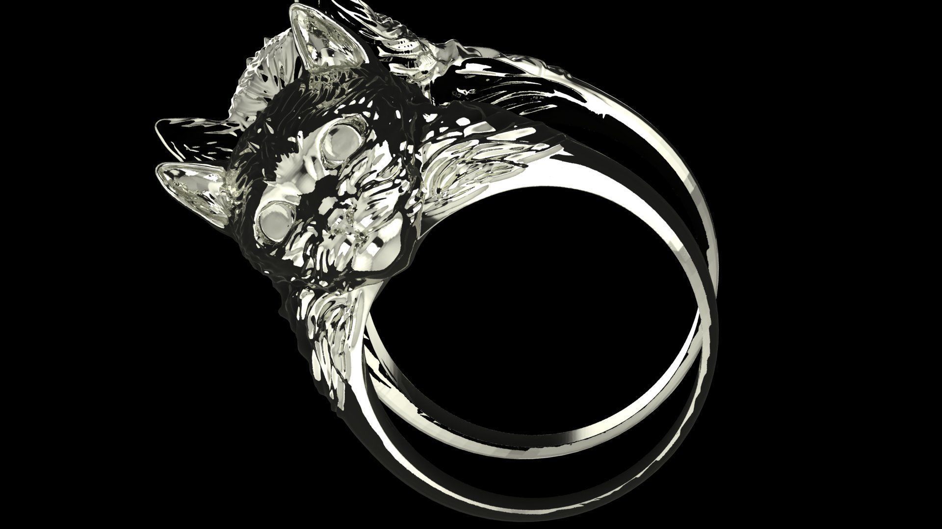 High Detailed Cat Ring 3D Print Model 3D print model_1