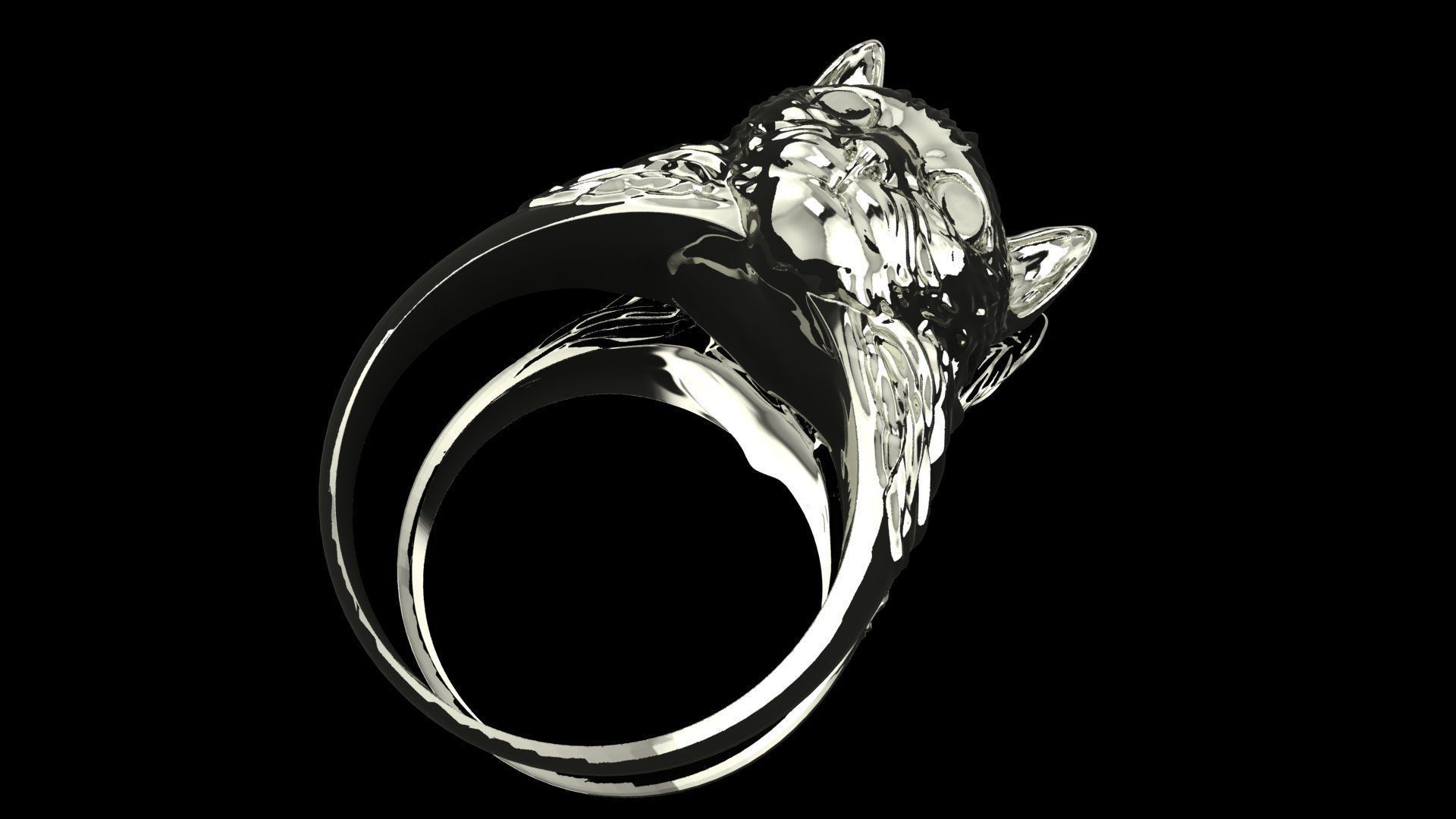 High Detailed Cat Ring 3D Print Model 3D print model_4