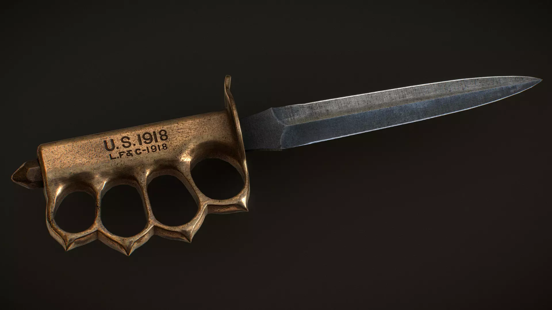 1918 mark I trench knife - Low Poly Low-poly 3D model_0