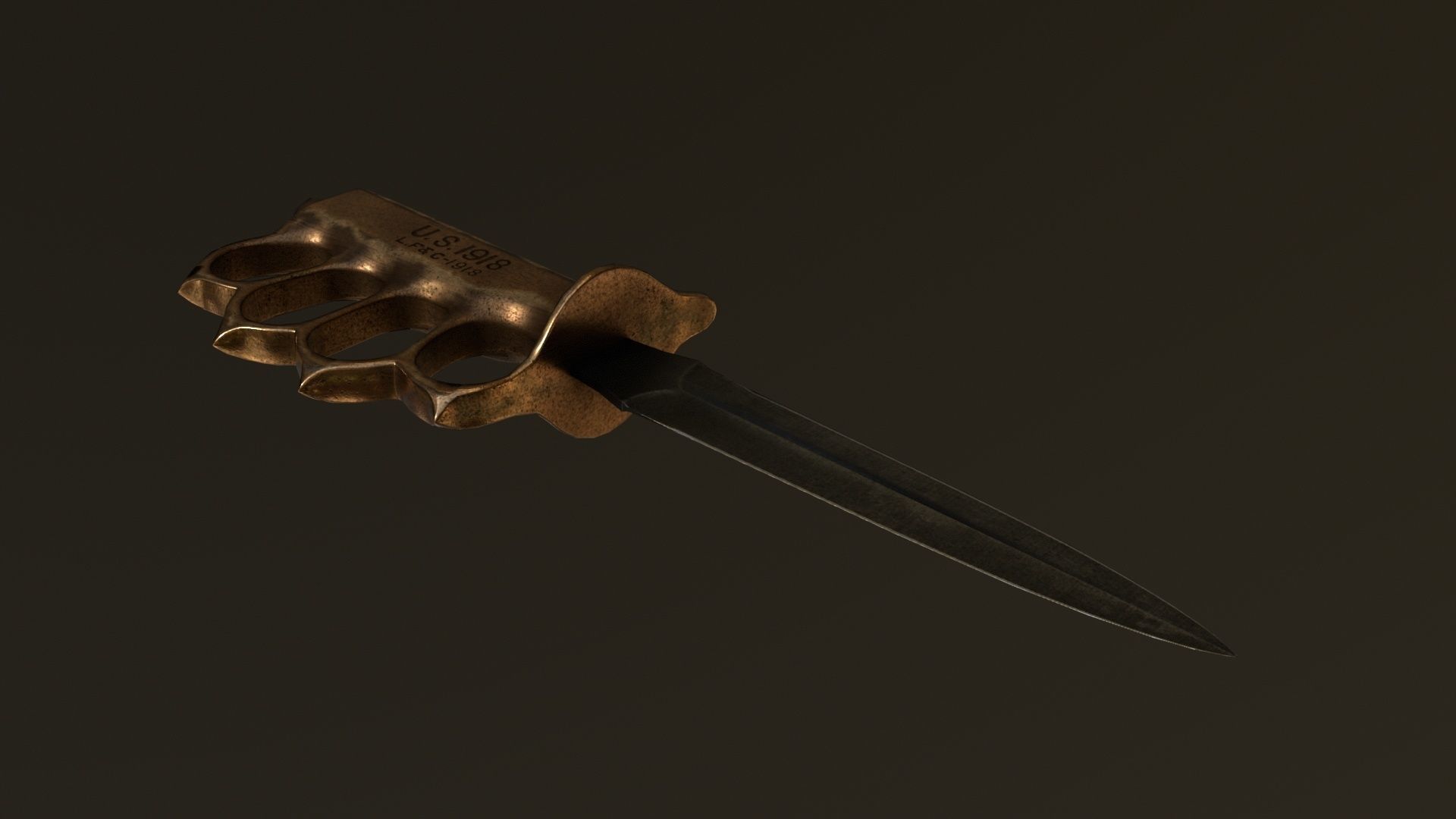 1918 mark I trench knife - Low Poly Low-poly 3D model_3
