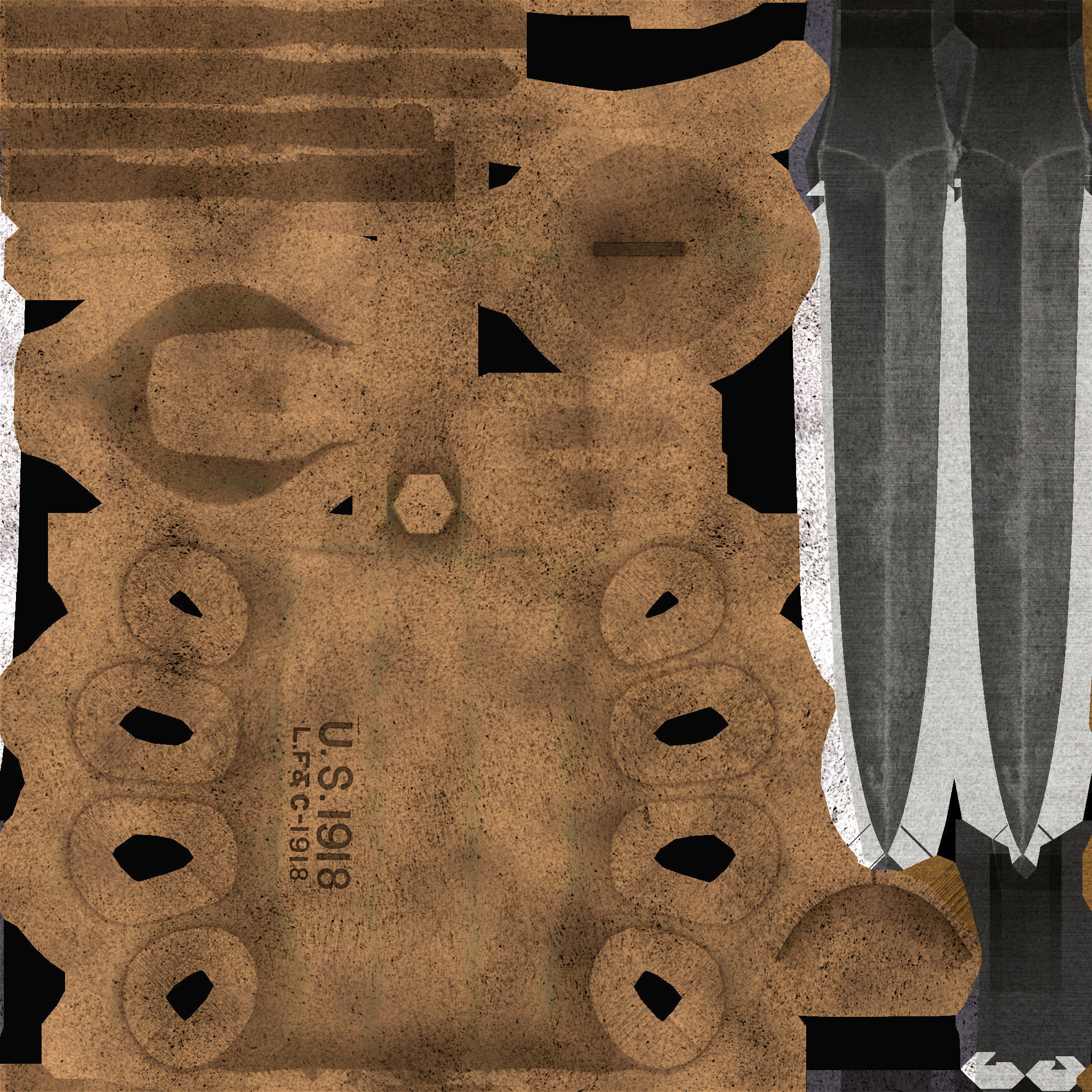 1918 mark I trench knife - Low Poly Low-poly 3D model_9