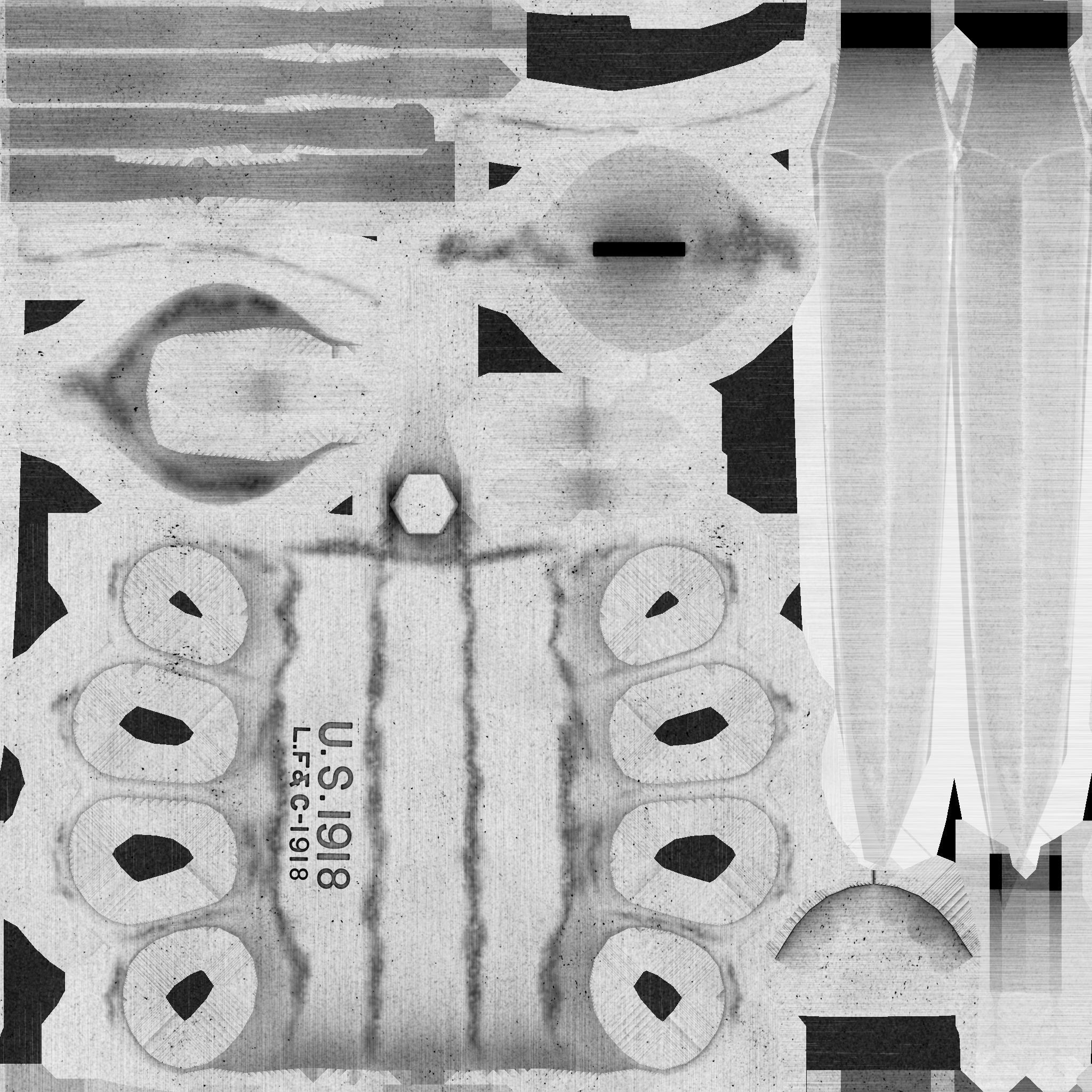 1918 mark I trench knife - Low Poly Low-poly 3D model_12