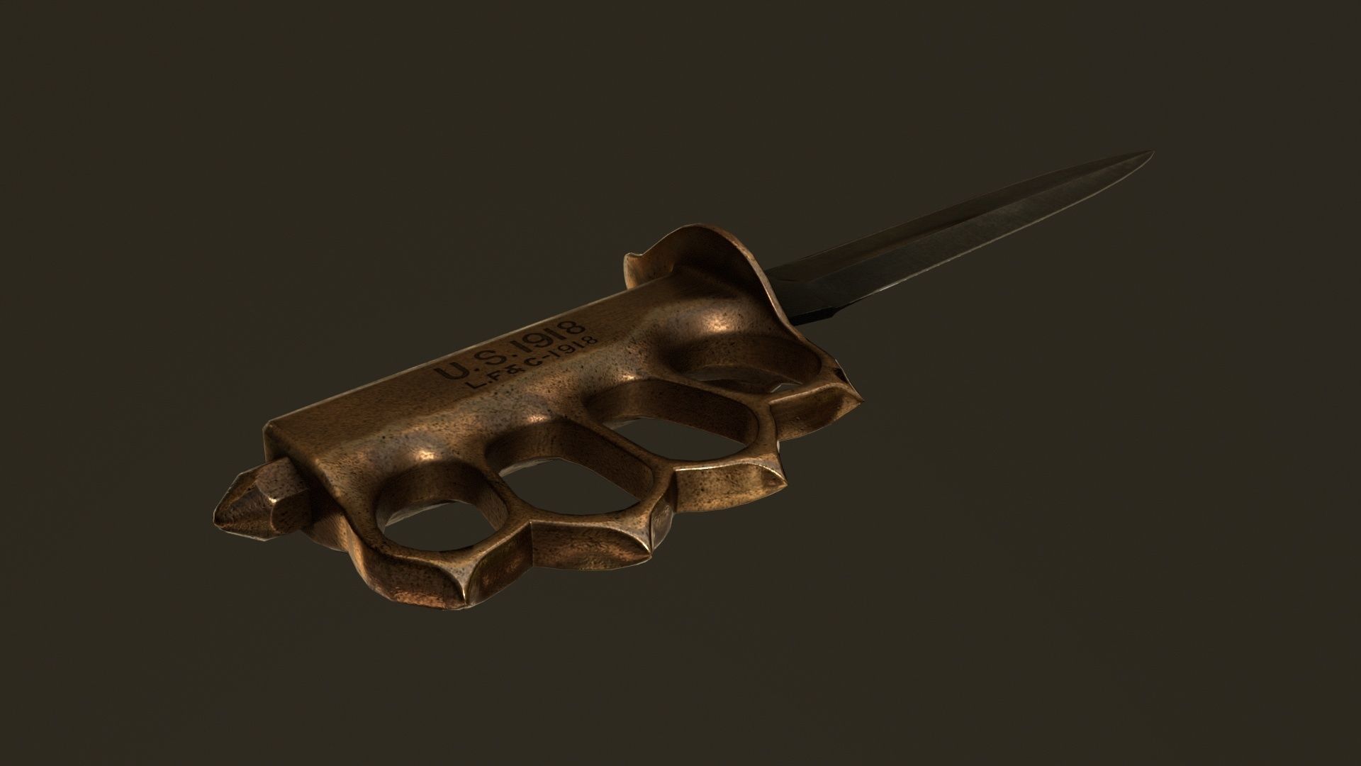 1918 mark I trench knife - Low Poly Low-poly 3D model_5