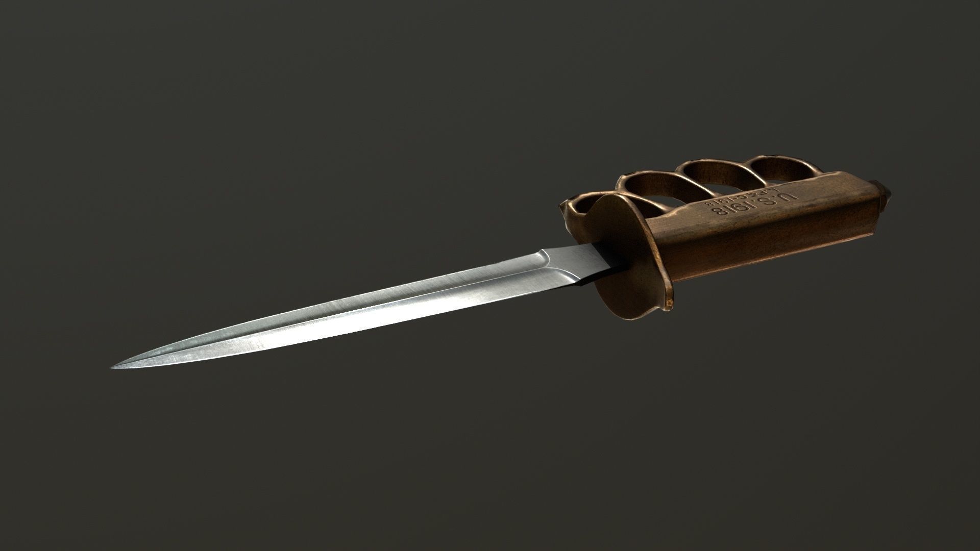 1918 mark I trench knife - Low Poly Low-poly 3D model_4