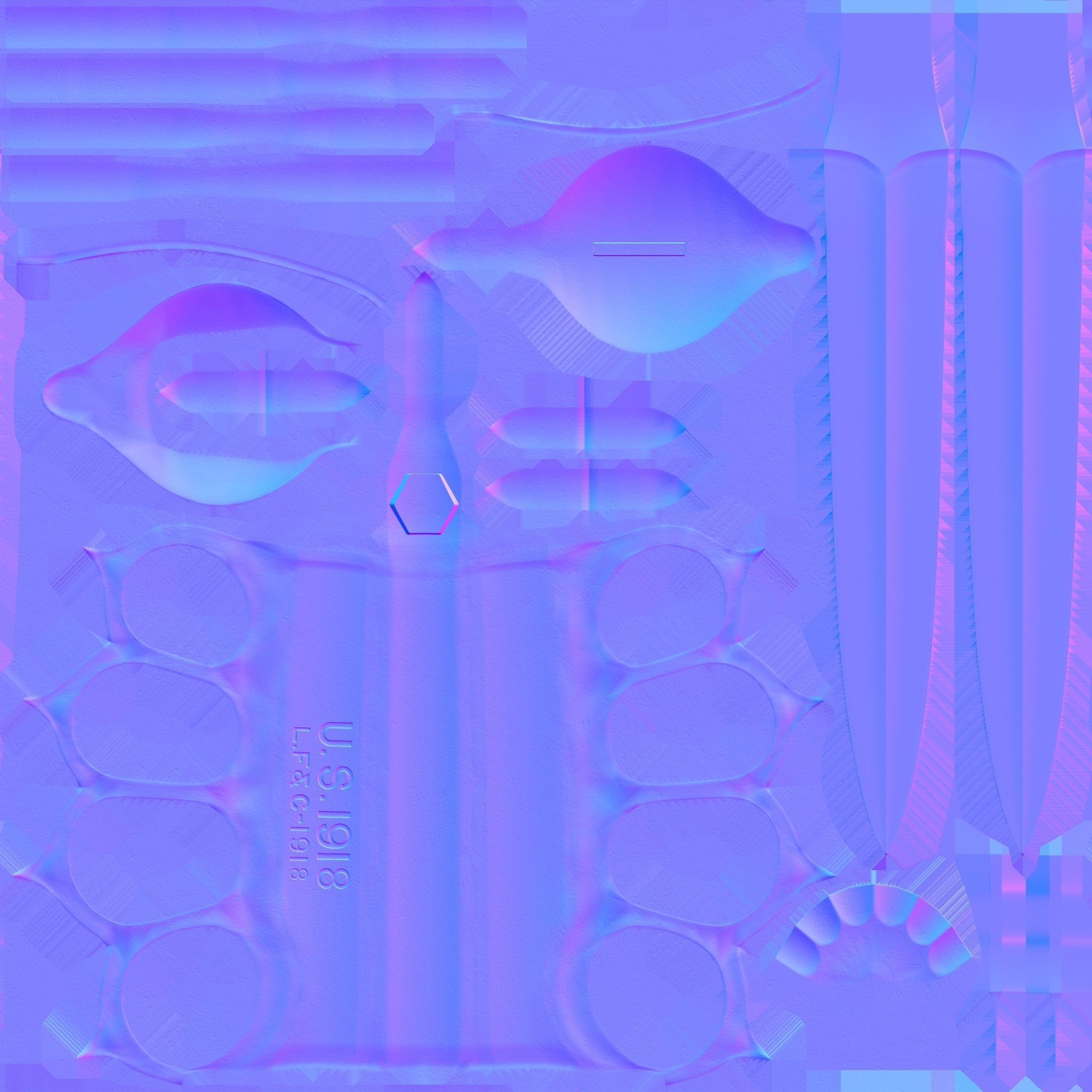 1918 mark I trench knife - Low Poly Low-poly 3D model_10