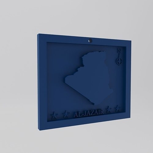 Algeria-Al Jazair Map 3d Print Model 3D print model