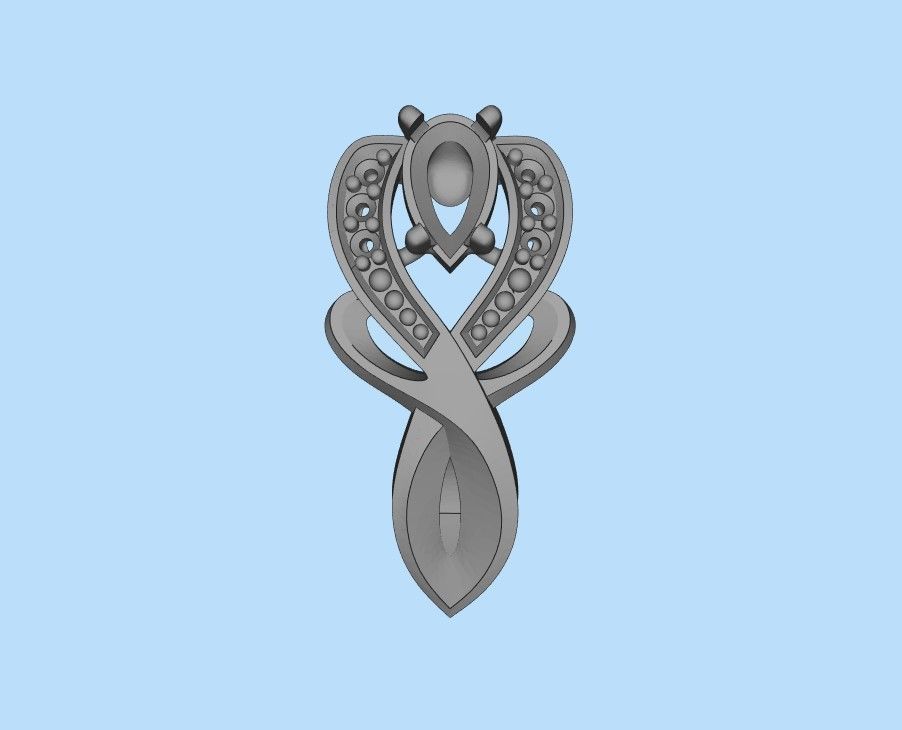 Women earrings with gems CAD 3dm stl 3D print model_34