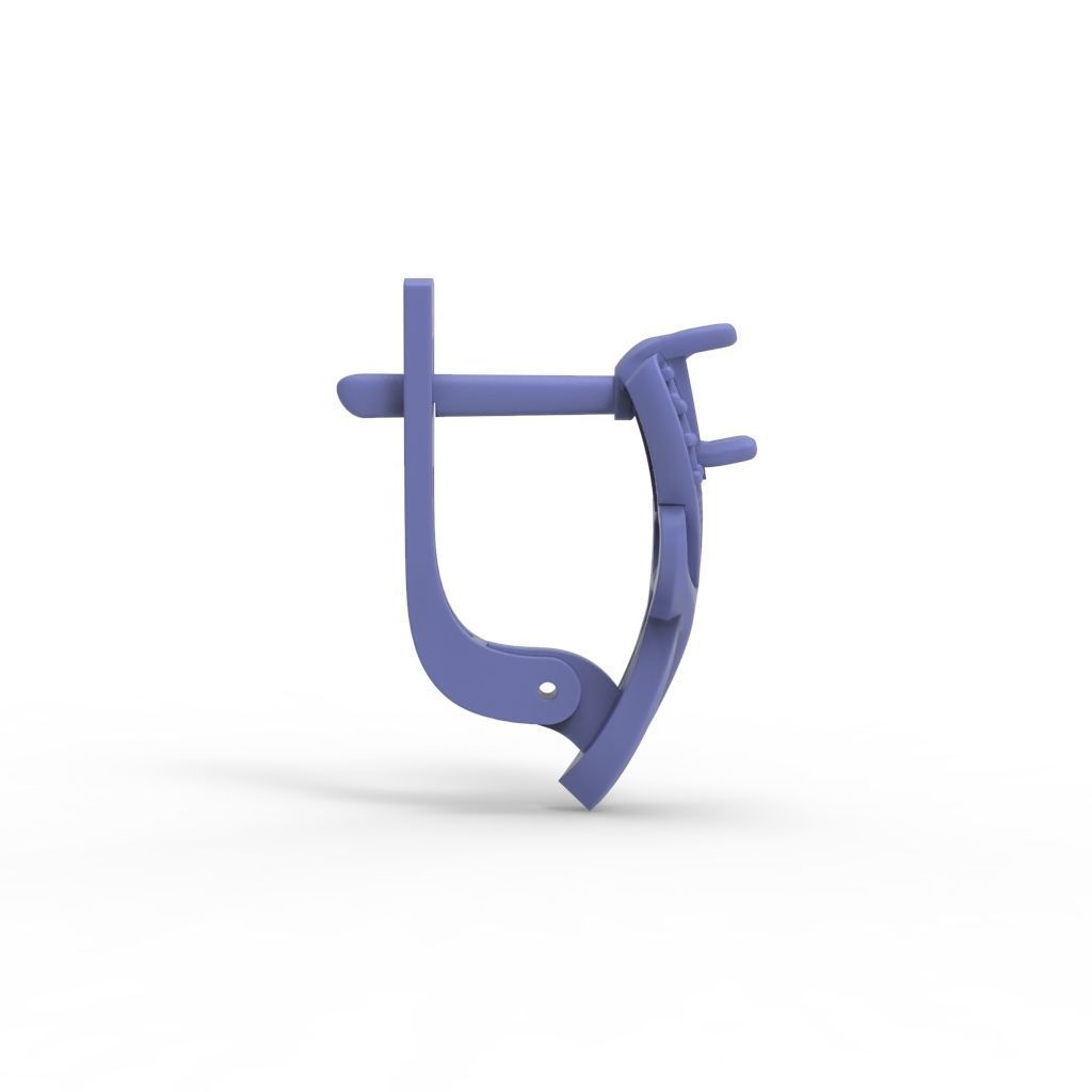 Women earrings with gems CAD 3dm stl 3D print model_21