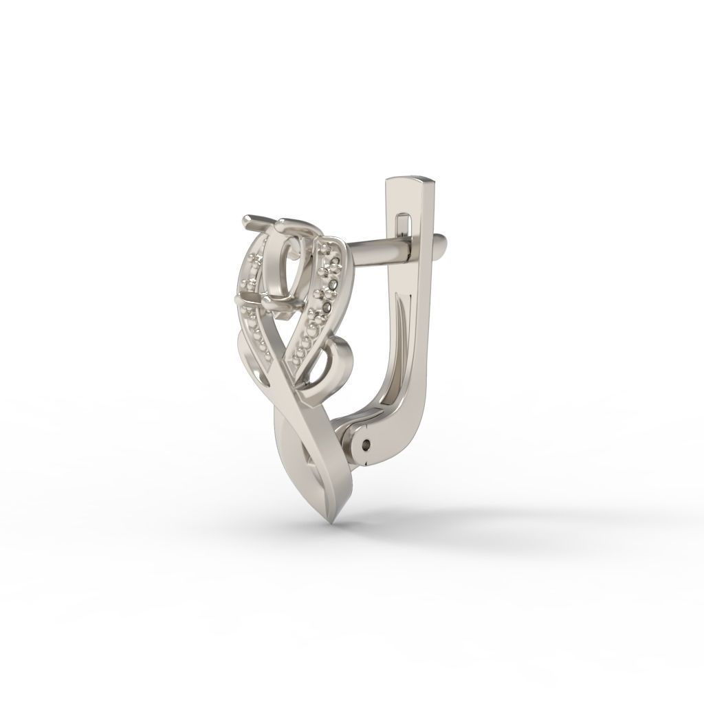 Women earrings with gems CAD 3dm stl 3D print model_17