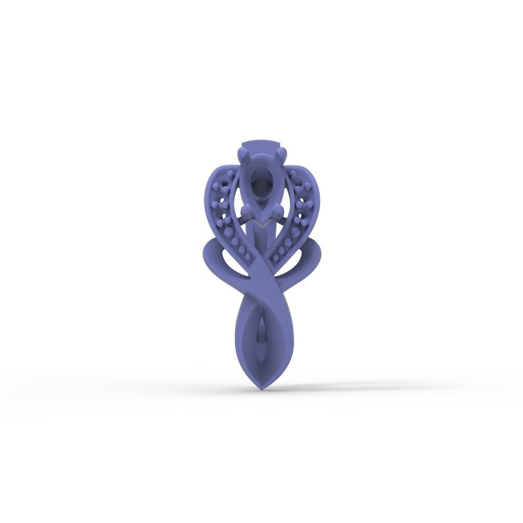 Women earrings with gems CAD 3dm stl 3D print model_19