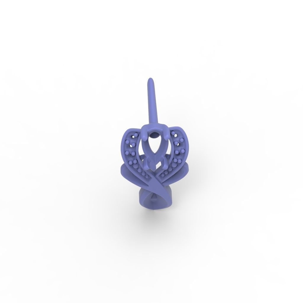 Women earrings with gems CAD 3dm stl 3D print model_27