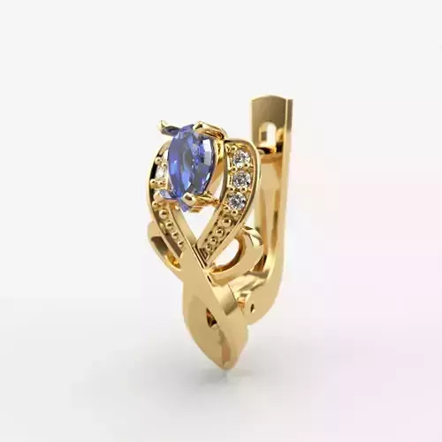 Women earrings with gems CAD 3dm stl