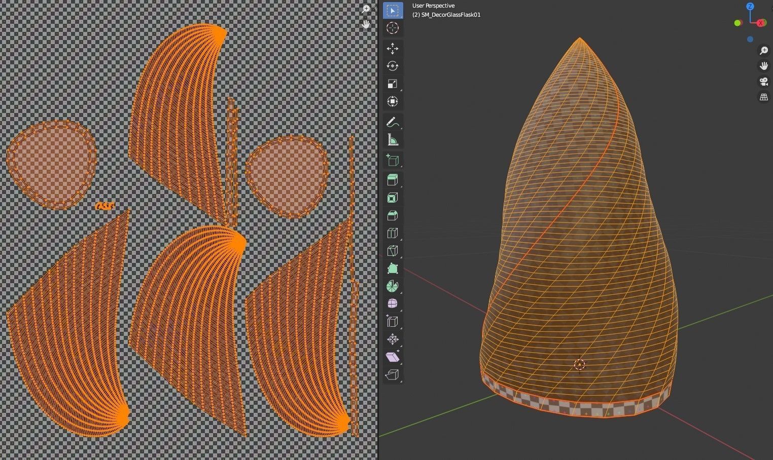 Decor Glass Flask Low-poly 3D model_5
