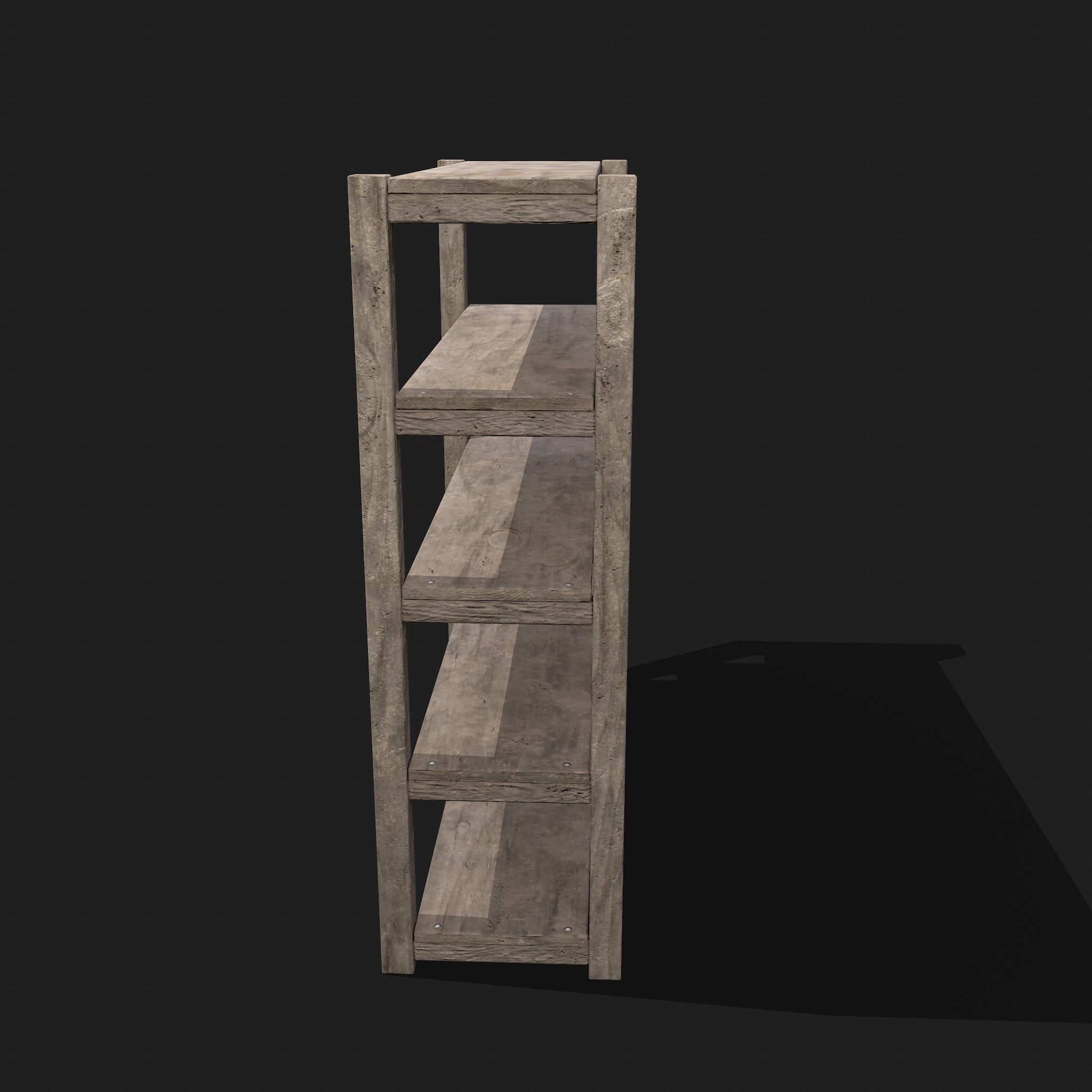 Pottery Shelf Wide Low-poly 3D model_18