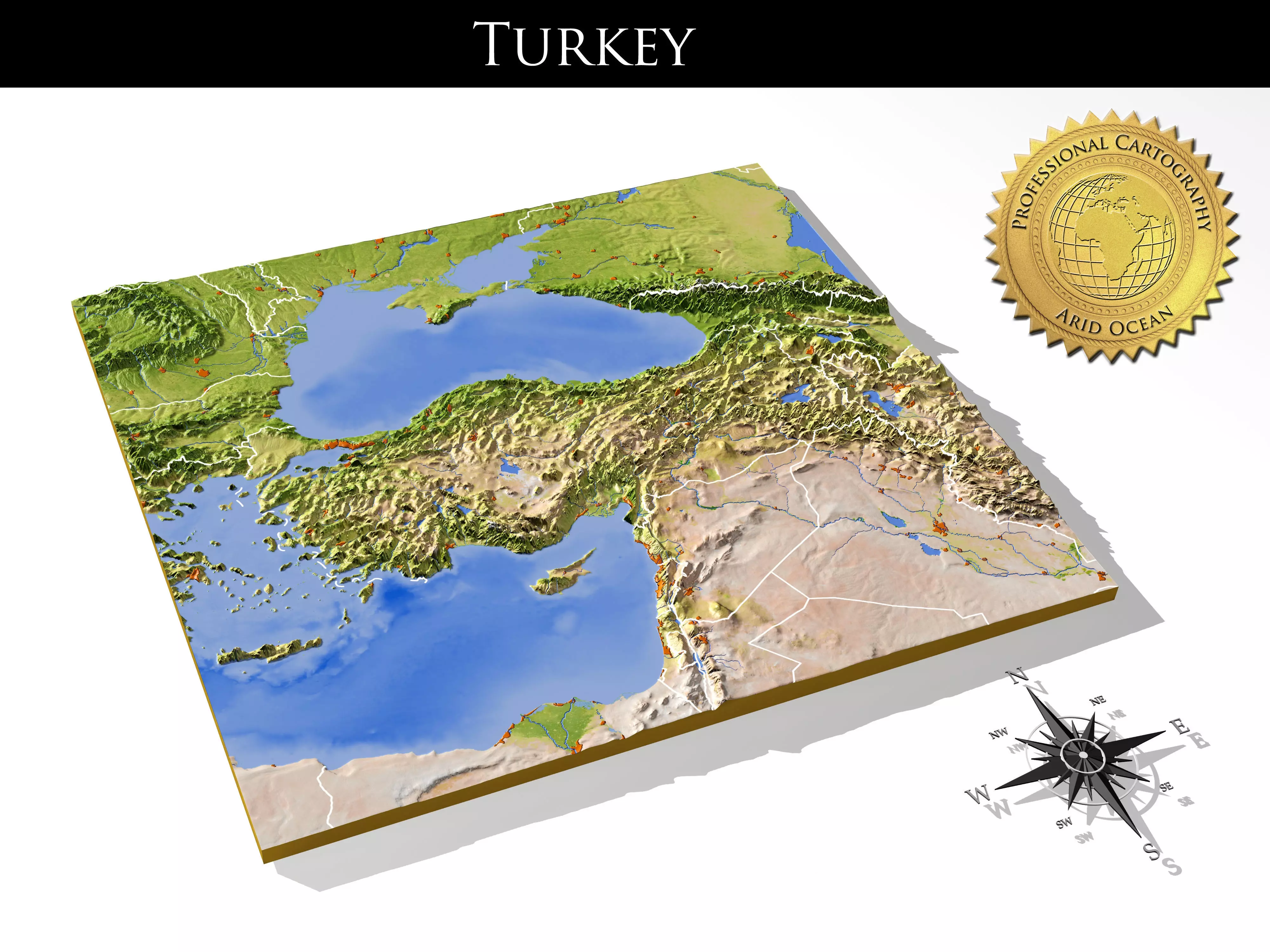 Turkey High resolution 3D relief maps 3D model_0
