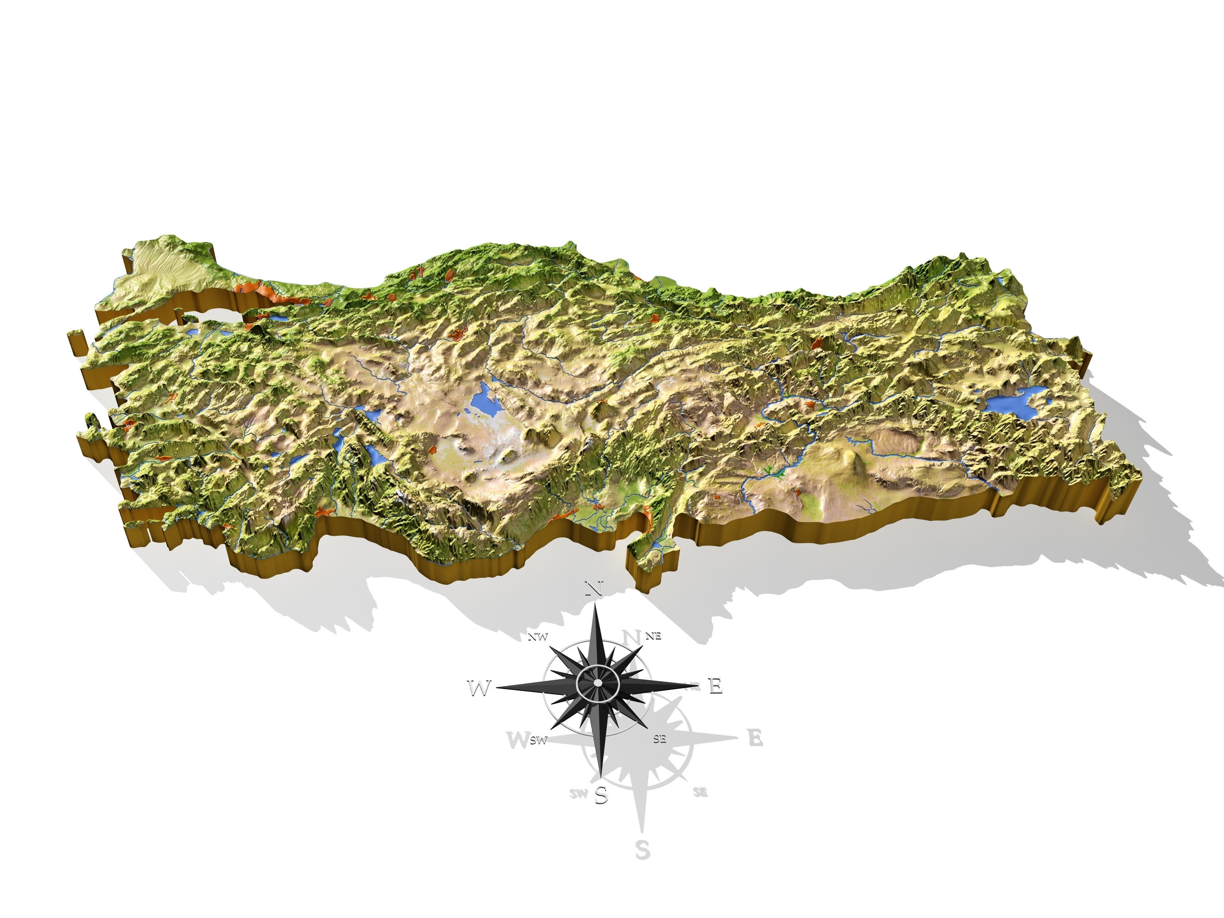 Turkey High resolution 3D relief maps 3D model_1