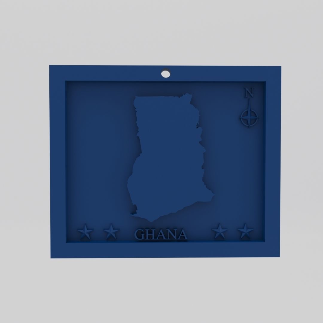 Ghana Map 3d Print Model 3D print model_1