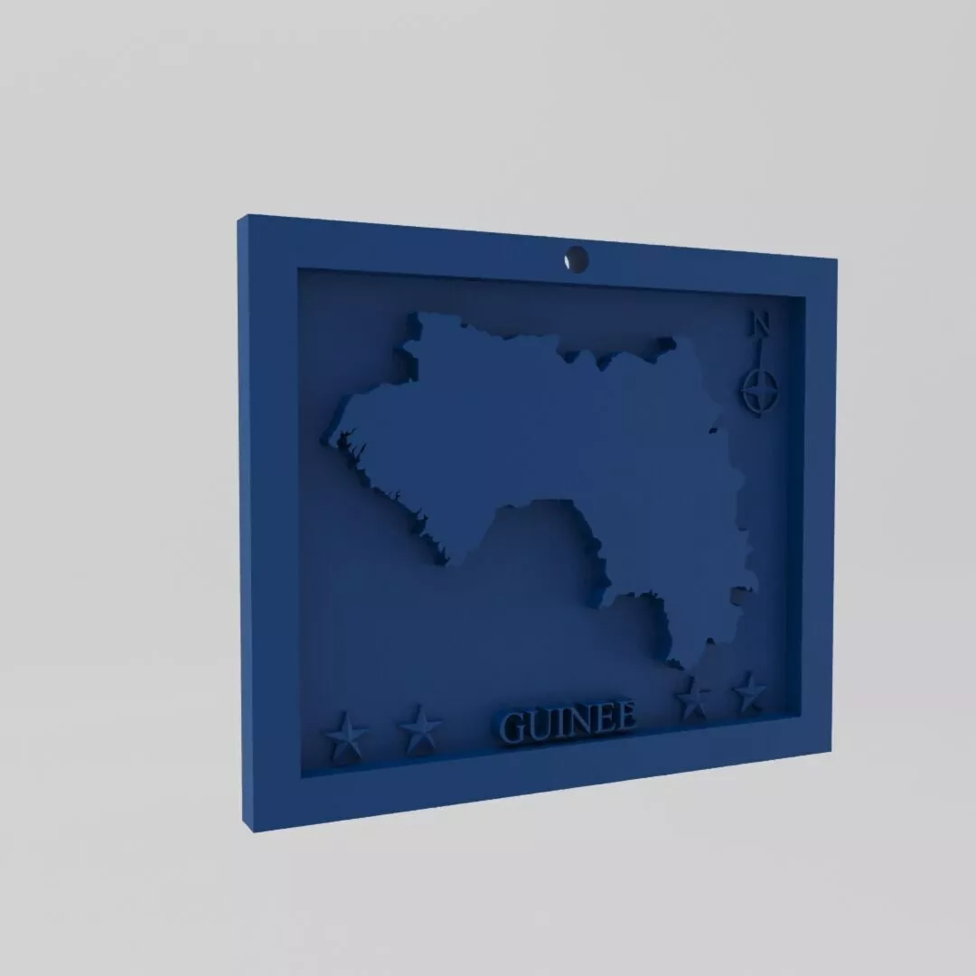 Guinea-Guinee Map 3d Print Model 3D print model