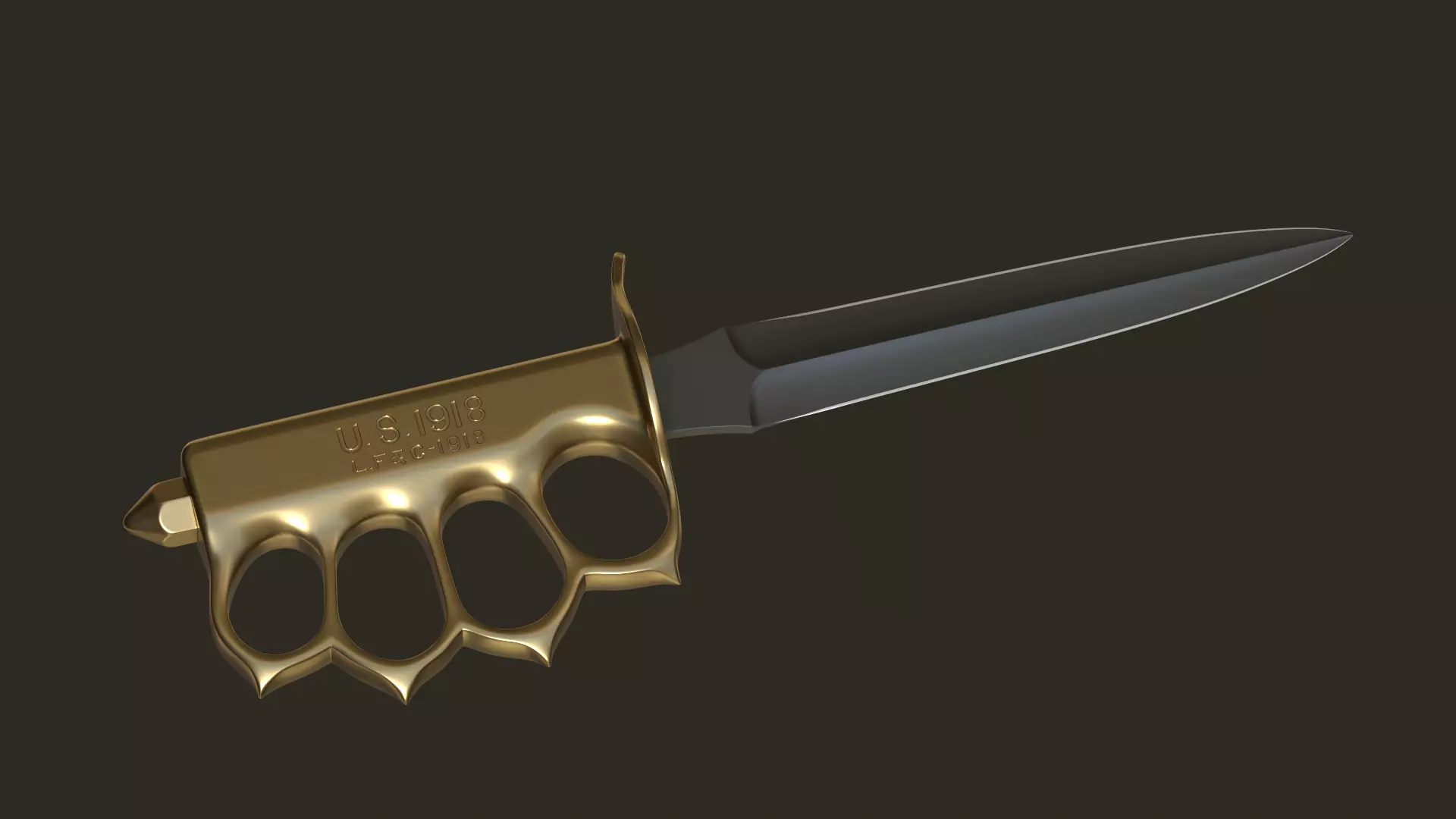 1918 mark I trench knife 3D print model_0