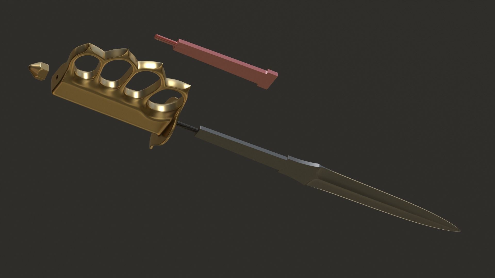 1918 mark I trench knife 3D print model_2