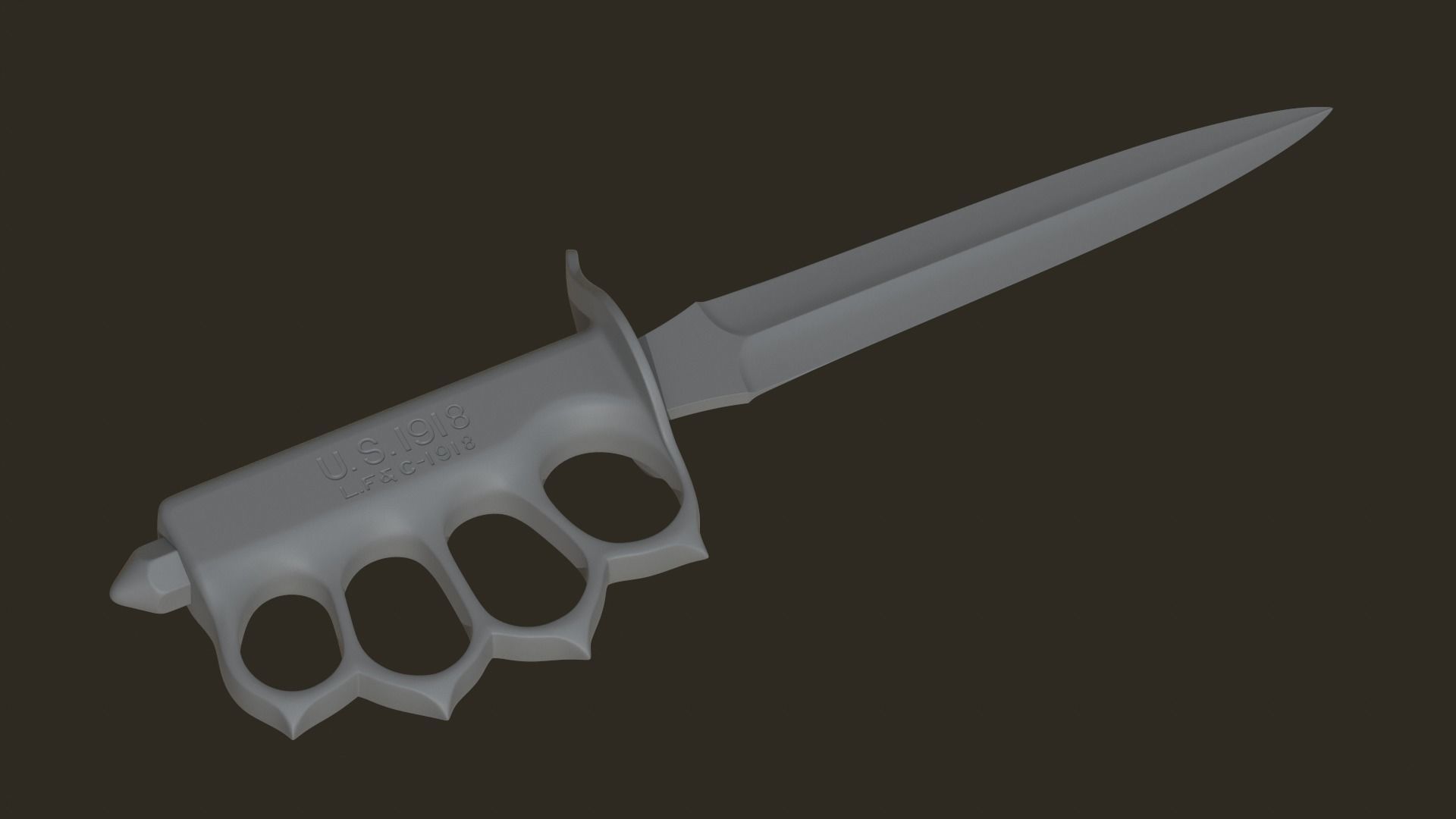 1918 mark I trench knife 3D print model_3
