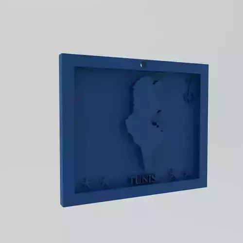 Tunisia-Tunis Map 3d Print Model 3D print model