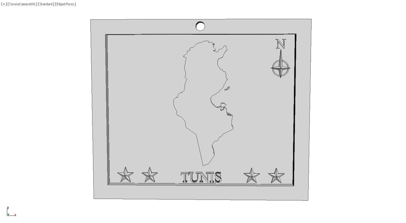 Tunisia-Tunis Map 3d Print Model 3D print model_5