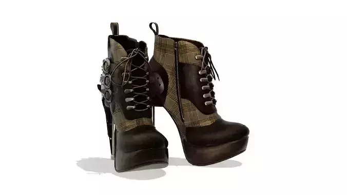 Ladies Steampunk Ankle Boots