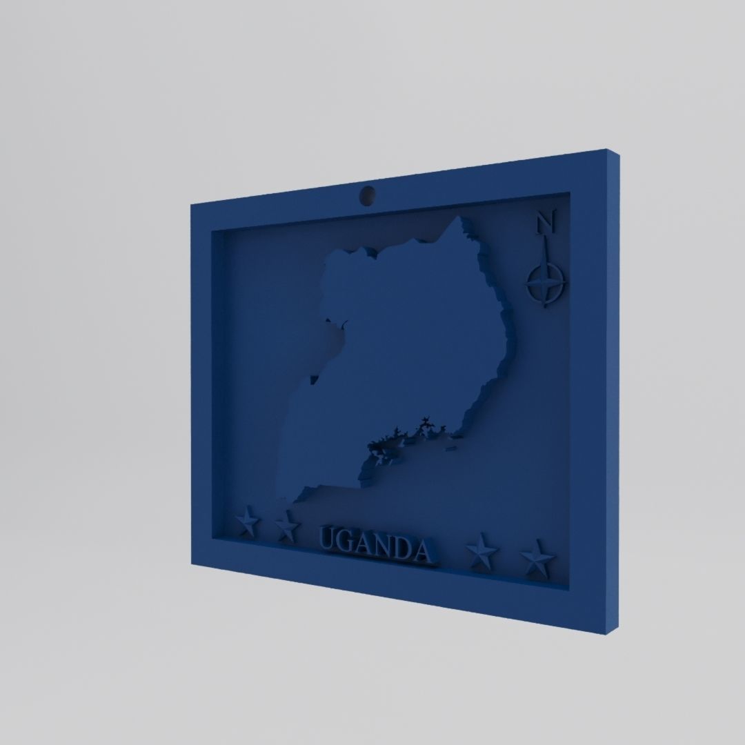 Uganda Map 3d Print Model 3D print model_2