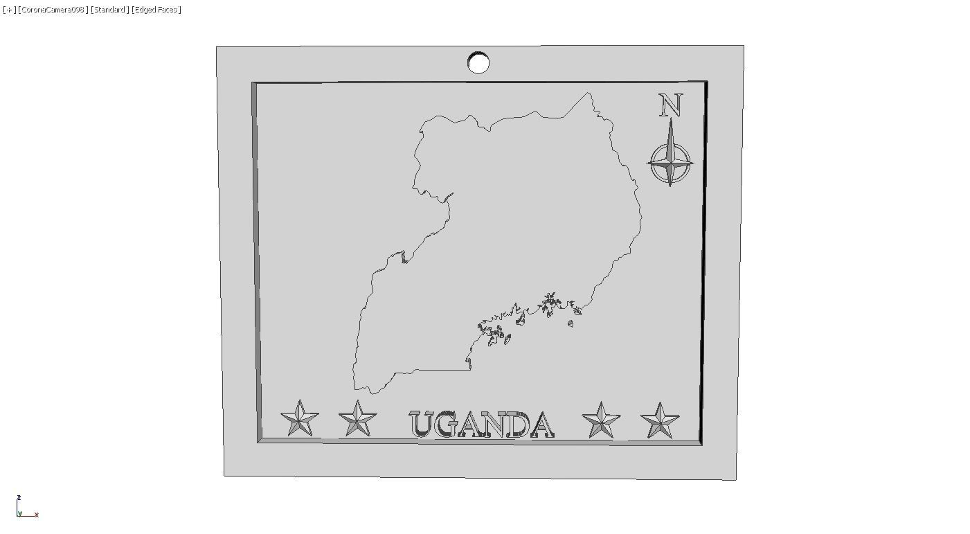 Uganda Map 3d Print Model 3D print model_5