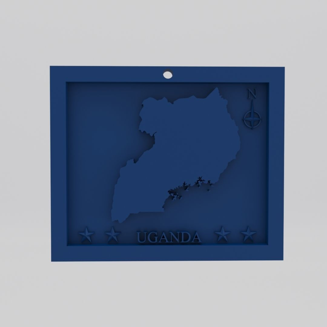 Uganda Map 3d Print Model 3D print model_1