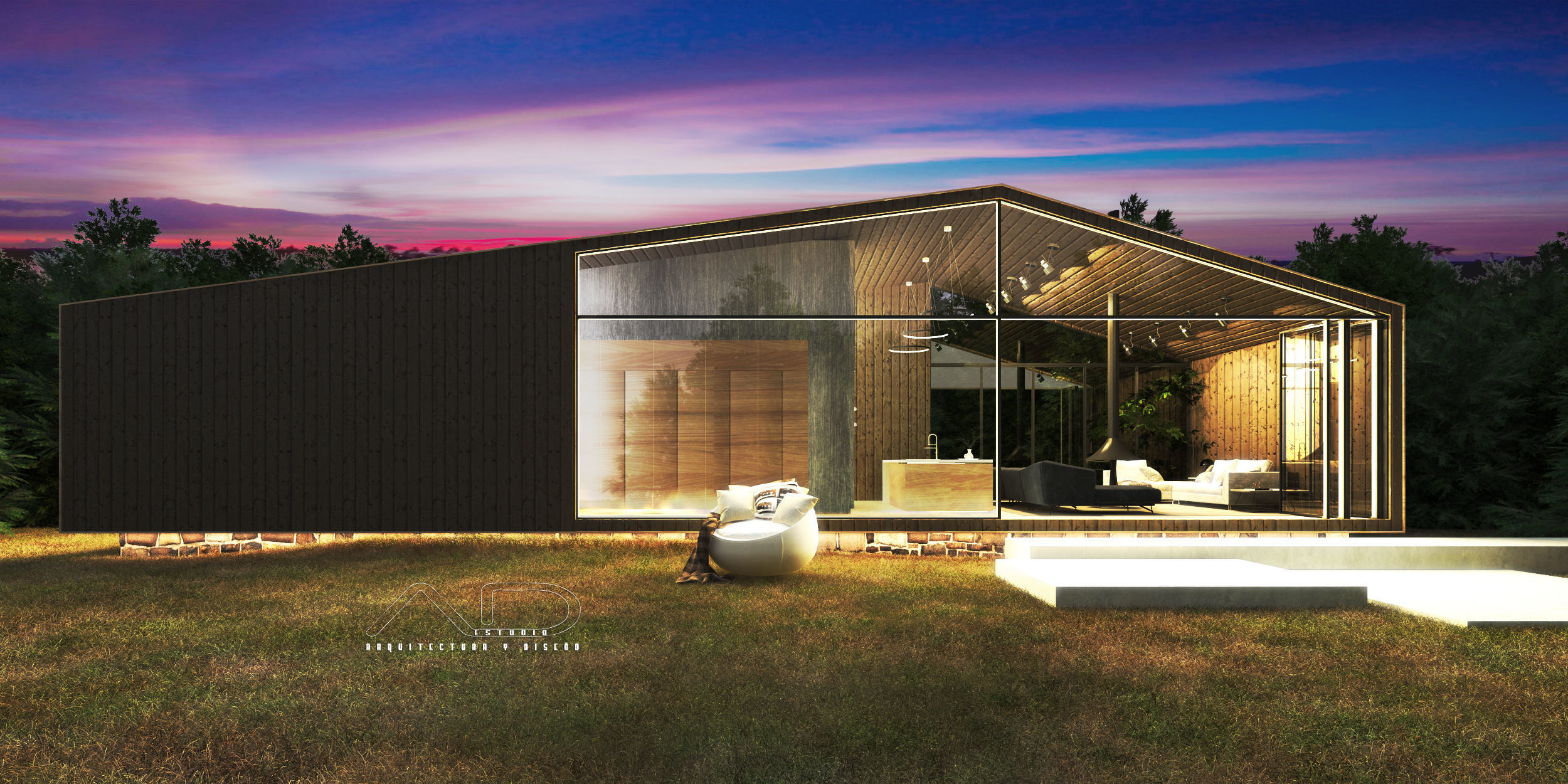 Cabin minimal 3D model_4