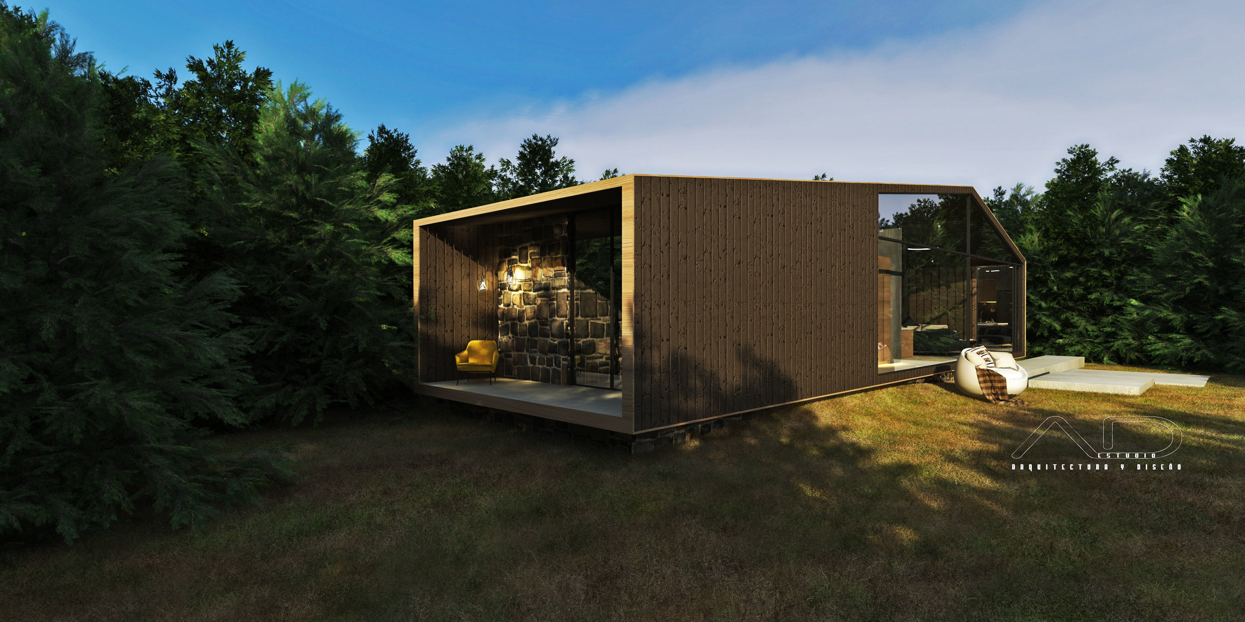 Cabin minimal 3D model_2