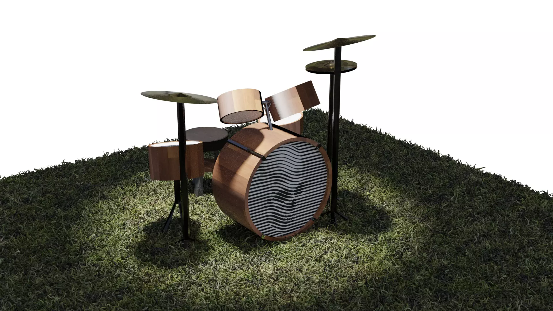 Drum Set Free low-poly 3D model