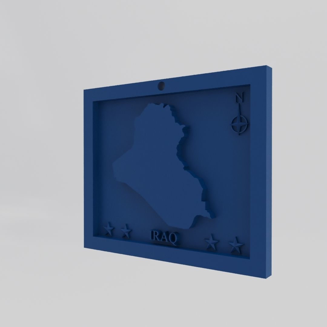 Iraq Map 3d Print Model 3D print model_2