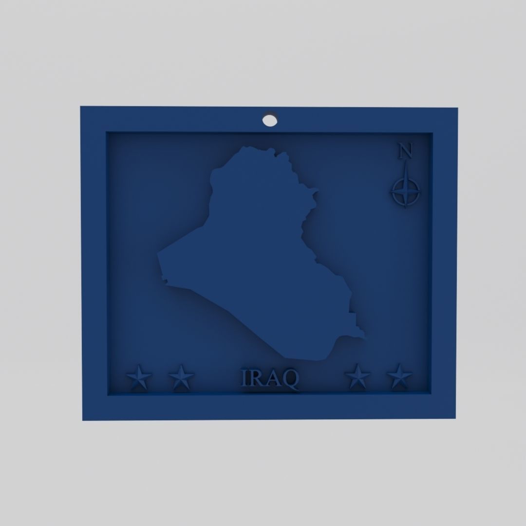Iraq Map 3d Print Model 3D print model_1