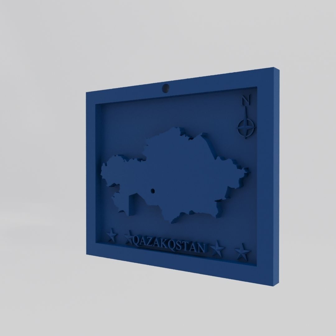 Kazakhstan-Qazakqstan Map 3d Print Model 3D print model_2