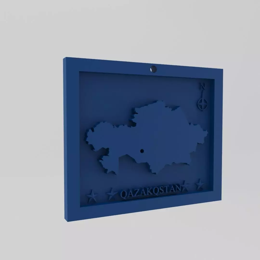 Kazakhstan-Qazakqstan Map 3d Print Model 3D print model_0