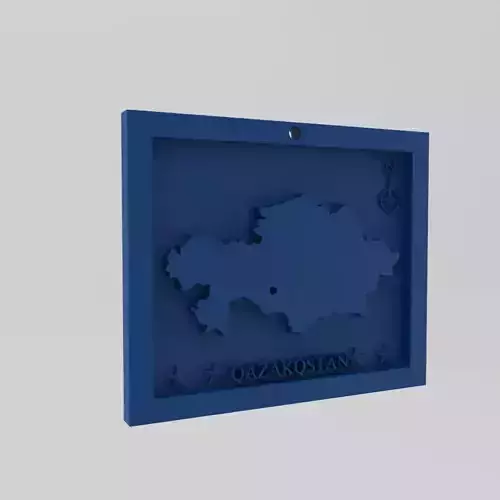 Kazakhstan-Qazakqstan Map 3d Print Model