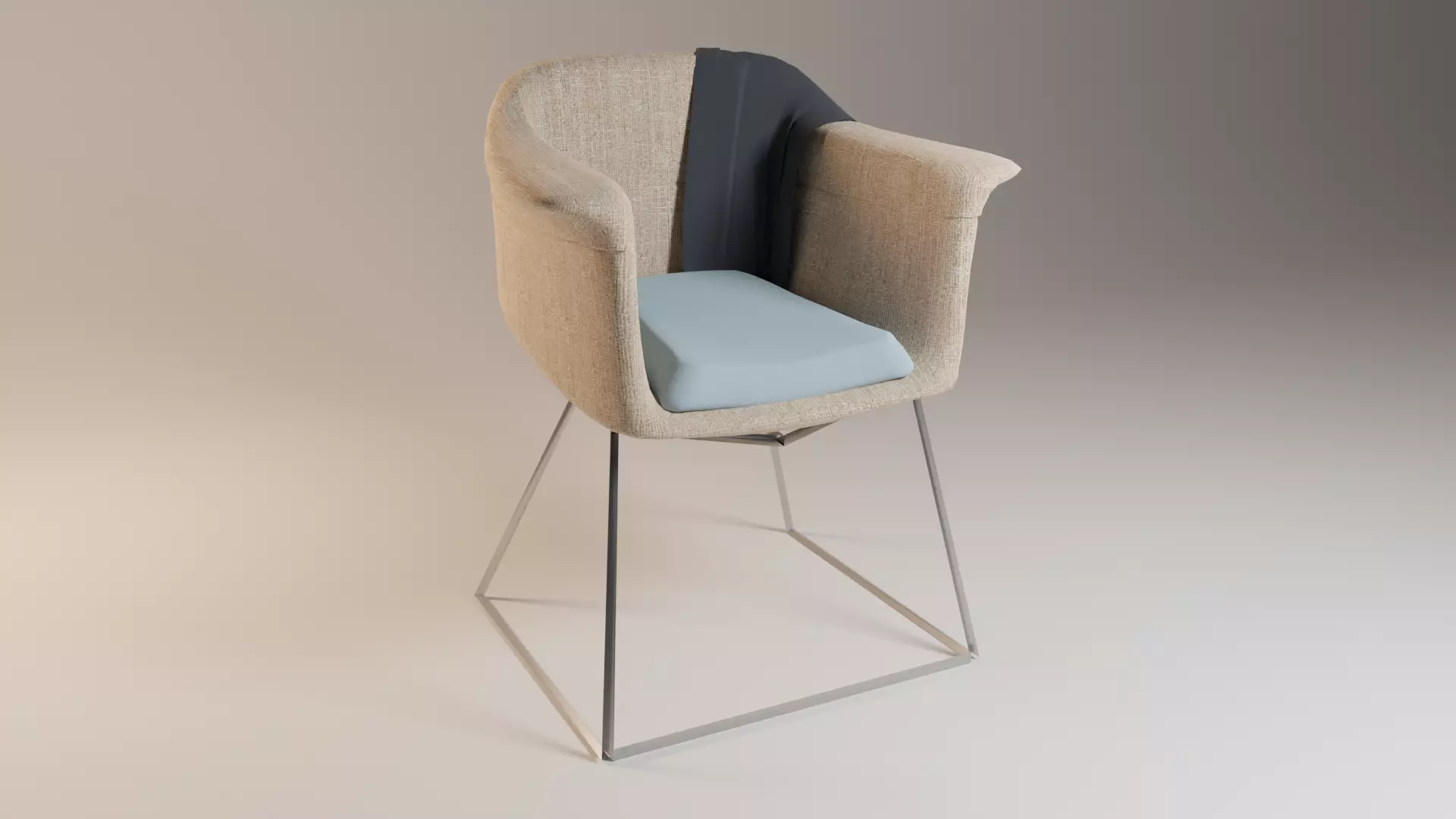 Cushioned Chair Free low-poly 3D model