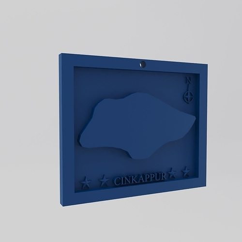 Singapore-Cinkappur Map 3d Print Model 3D print model