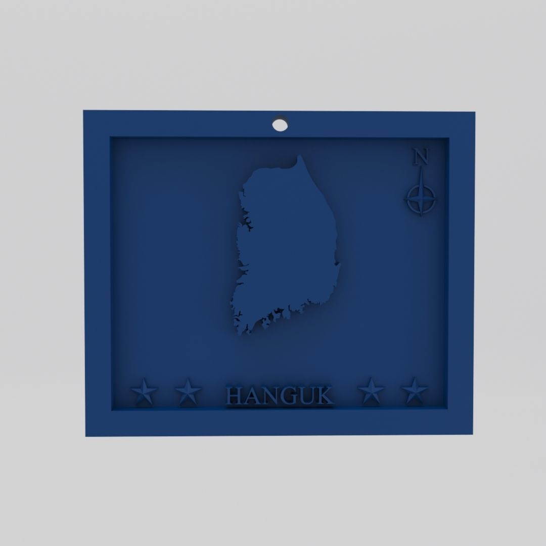 South Korea-Hanguk Map 3d Print Model 3D print model_1