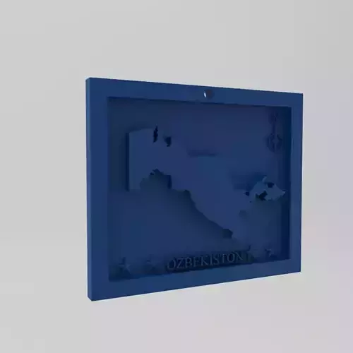 Uzbekistan-Ozbekiston Map 3d Print Model
