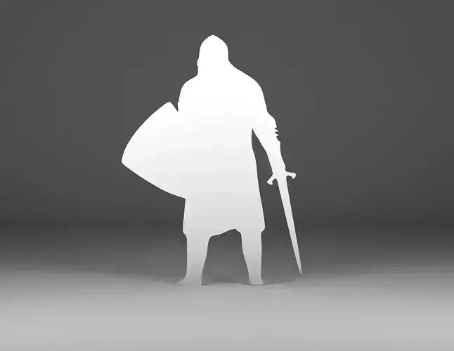Warrior silhouette 3D print model