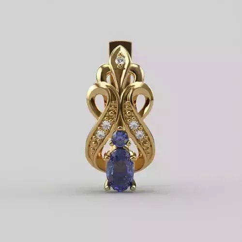 Women earrings with gems CAD 3dm stl