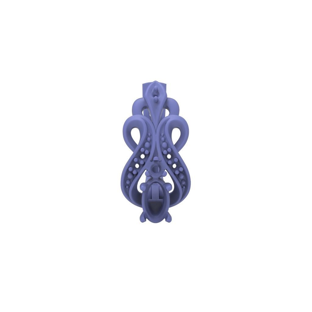Women earrings with gems CAD 3dm stl 3D print model_19