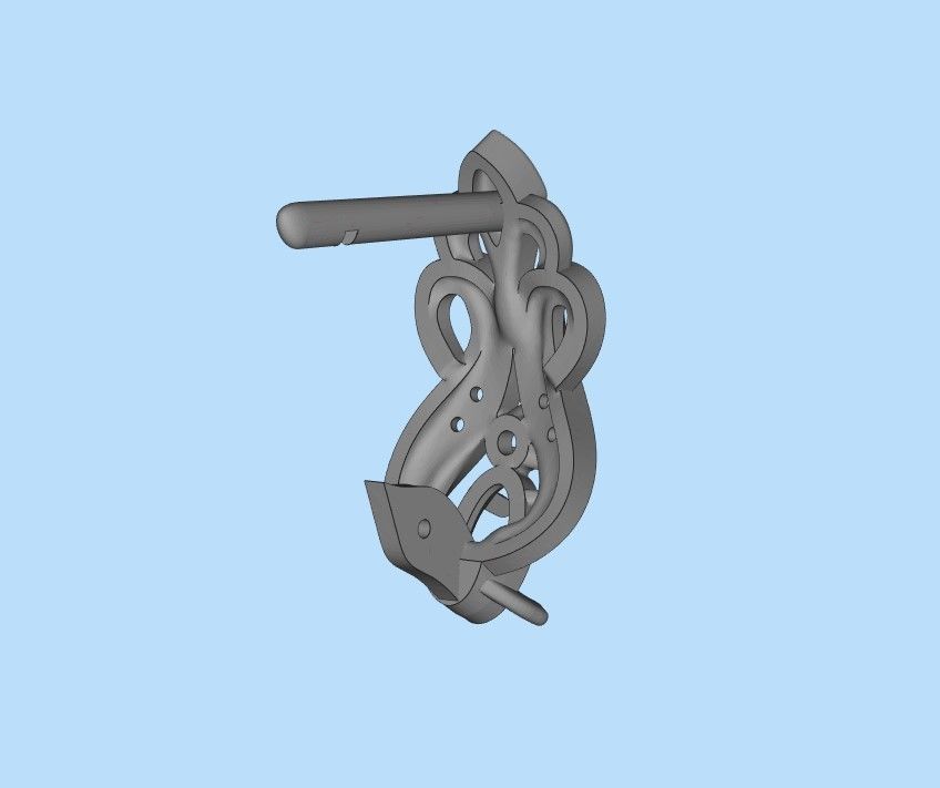 Women earrings with gems CAD 3dm stl 3D print model_30