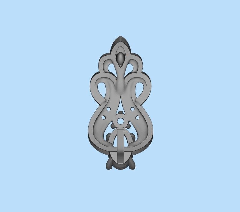 Women earrings with gems CAD 3dm stl 3D print model_26